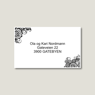Skilt til postkasse, design med blomster