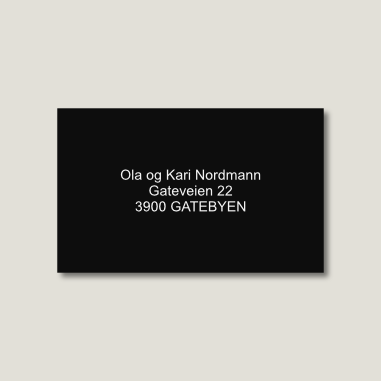Skilt til postkasse, sort, standard