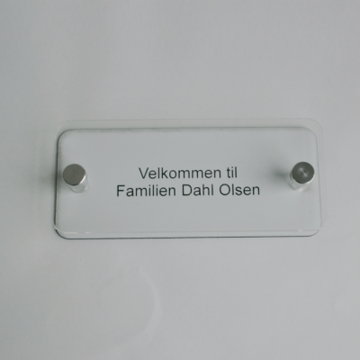 Dørskilt, avrundede hjørner