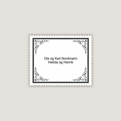 Skilt til postkasse, design, frimerke